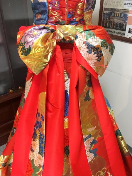 Kimono Dress Red Uchikake [Bird,Floral]18