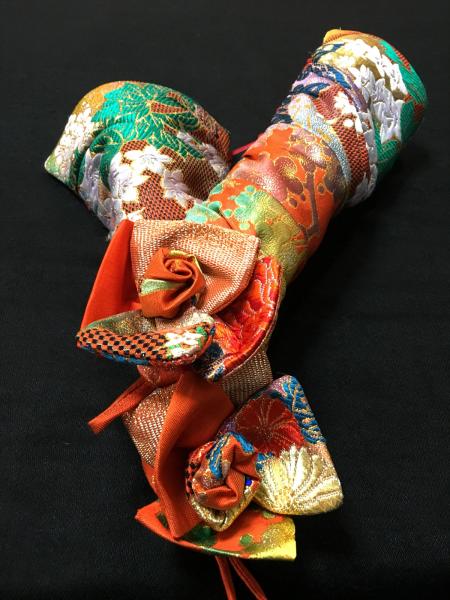 Kimono Dress Orange Uchikake [Bird,Floral]28