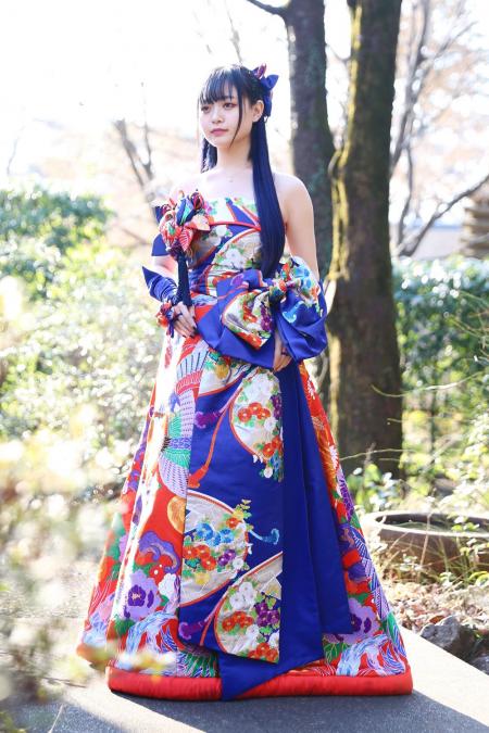 Japanese Kimono Dress Uchikake [Bird Floral]45