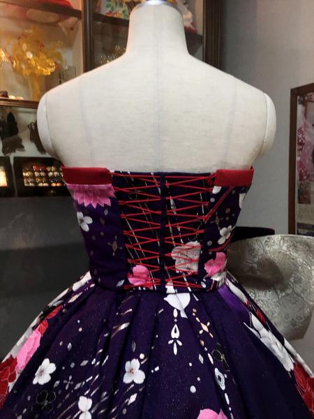 Kimono Dress Purple Furisode [Floral]11
