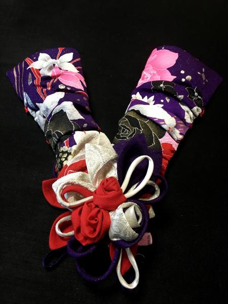 Kimono Dress Purple Furisode [Floral]31