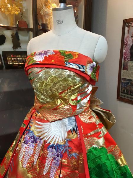 Kimono Dress Red Uchikake [Crane]4