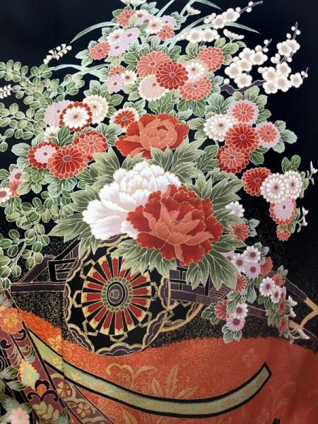 Kimono Dress Black Tomesode [Floral]22