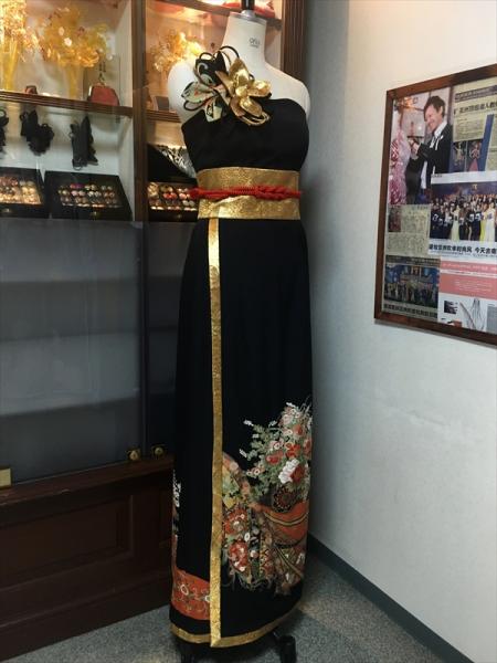 Kimono Dress Black Tomesode [Floral]13
