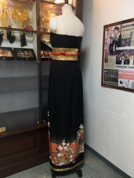 Kimono Dress Black Tomesode [Floral]7