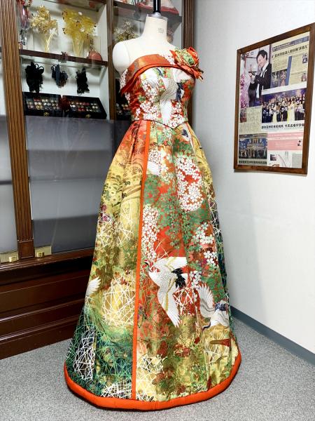 Kimono Dress Uchikake [Crane,Floral]6