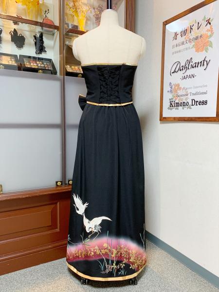 Japanese Kimono Dress Tomesode Two piece [Crane]10