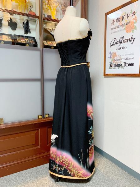 Japanese Kimono Dress Tomesode Two piece [Crane]11