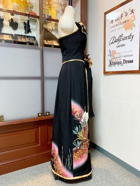 Japanese Kimono Dress Tomesode Two piece [Crane]12