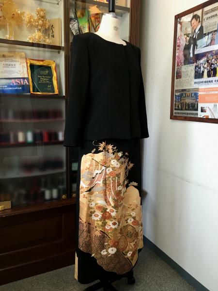 Tomesode Dress Gold Two piece [Floral]3