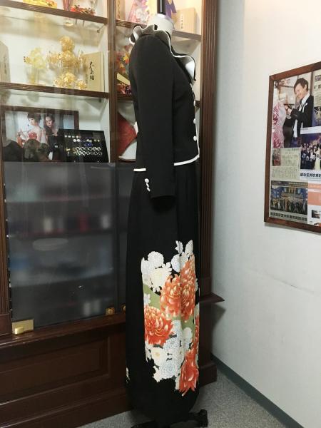 留袖ドレス 黒 2ピースタイプ [花]6