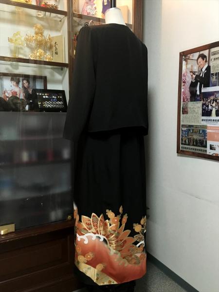 Tomesode Dress Black Two piece [Floral]13