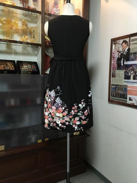 留袖ドレス 黒 ワンピースタイプ [花]9