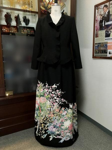 Tomesode Dress Black Two piece [Floral]1