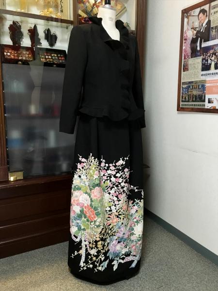 Tomesode Dress Black Two piece [Floral]3