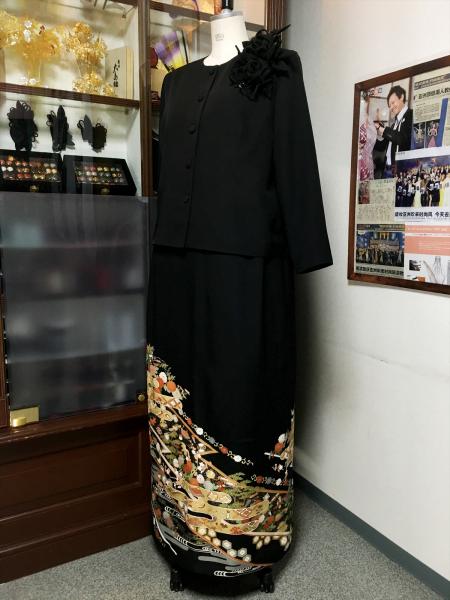 Tomesode Dress Black Two piece [Floral]16