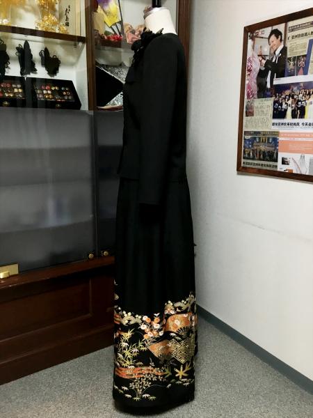 留袖ドレス 黒 2ピースタイプ [花]13