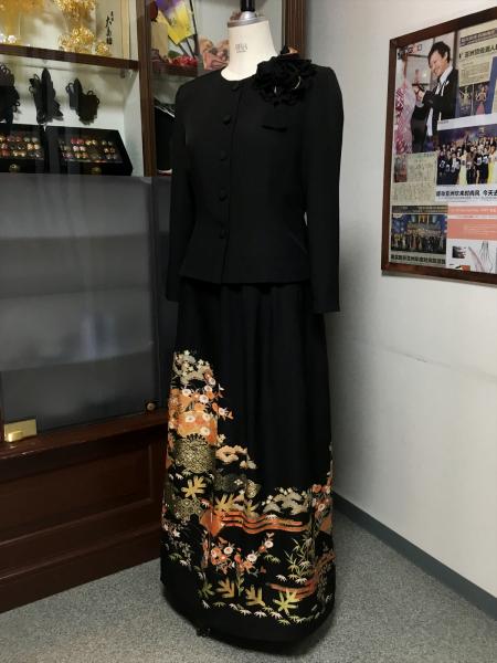 Tomesode Dress Black Two piece [Floral]15