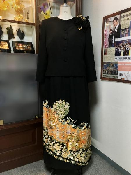 Tomesode Dress Black Two piece [Floral]20