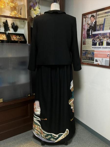 留袖ドレス 黒 2ピースタイプ [鶴]12