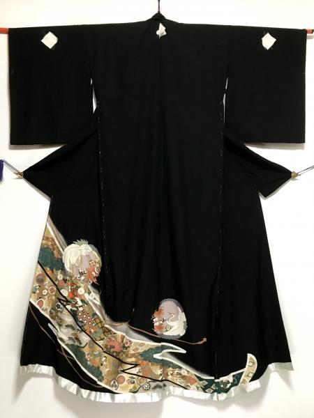 留袖ドレス 黒 2ピースタイプ [鶴]23