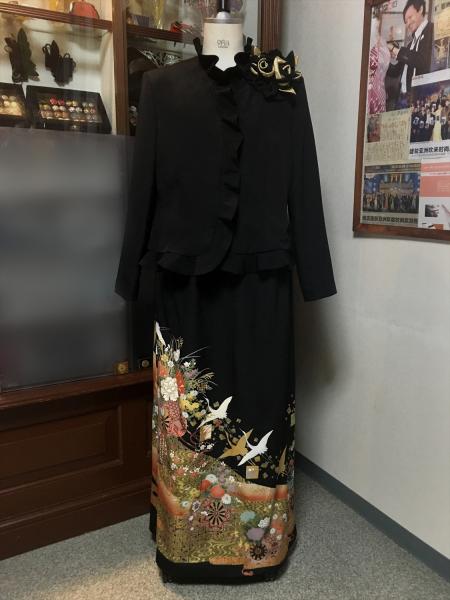 Tomesode Dress Black Two piece [Floral]22