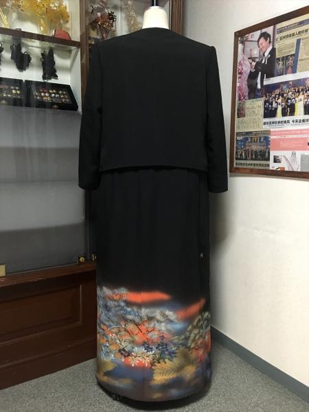 留袖ドレス 黒 2ピース [花]8