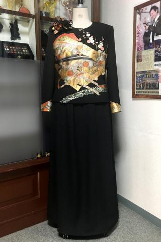 Japanese Tomesode Dress Black , Gold Two pieces [Two pieces]