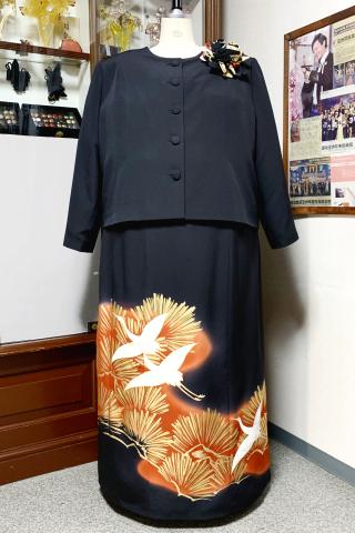 Japanese Tomesode Dress Two piece [Crane]