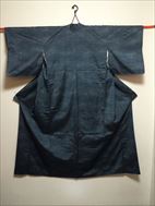 No.06007Komon Navy blue [Weaving] Silk<br>Used Kimono