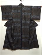 No.07010Tsumugi Brown [Pattern] Silk<br>Used Kimono