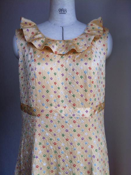 Kimono Dress Champagne Gold Komon-tie-dyed [Polka dots]2