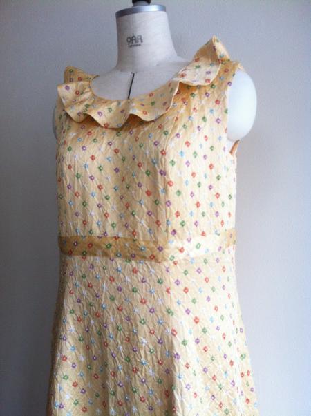 Kimono Dress Champagne Gold Komon-tie-dyed [Polka dots]3