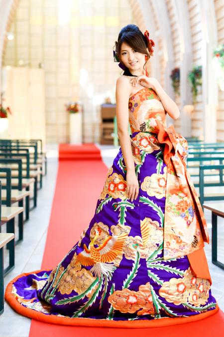 Kimono Dress Uchikake [Crane-Floral]44