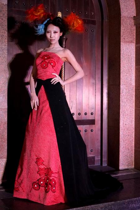 Kimono Dress Red Black [Floral]49