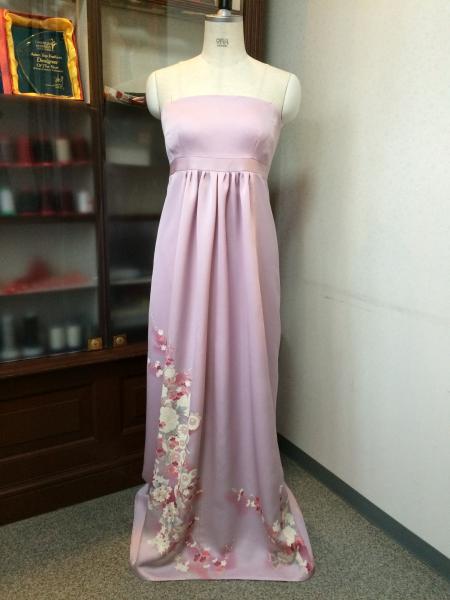 Kimono Dress Pink Tsukesage [Floral]1