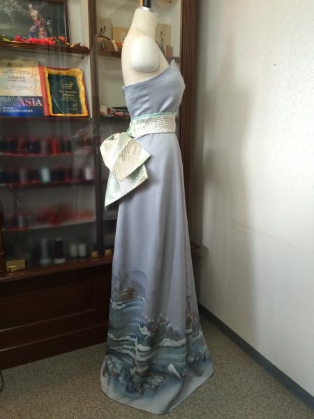 Kimono Dress Gray Tsukesage5