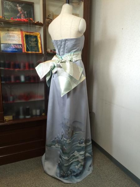 Kimono Dress Gray Tsukesage8