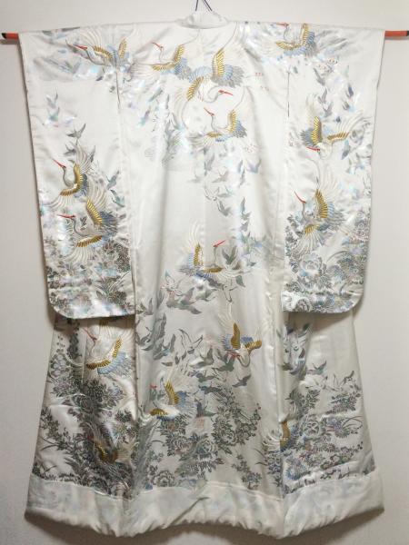 Kimono Dress White Uchikake & White kimono [Crane]35