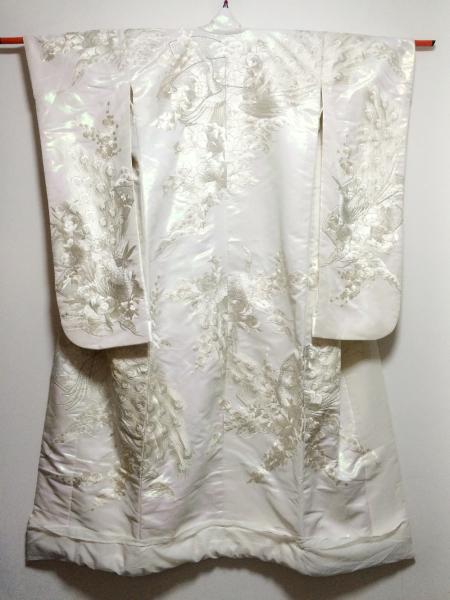 Kimono Dress White Uchikake & White kimono [Crane]36