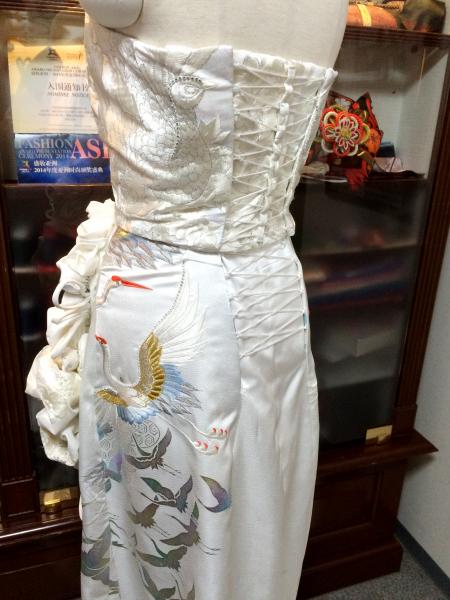 Kimono Dress White Uchikake & White kimono [Crane]15