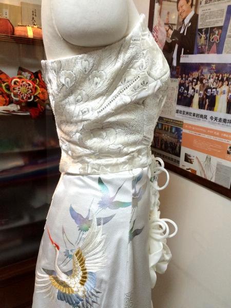 Kimono Dress White Uchikake & White kimono [Crane]22