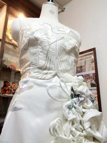 Kimono Dress White Uchikake & White kimono [Crane]5