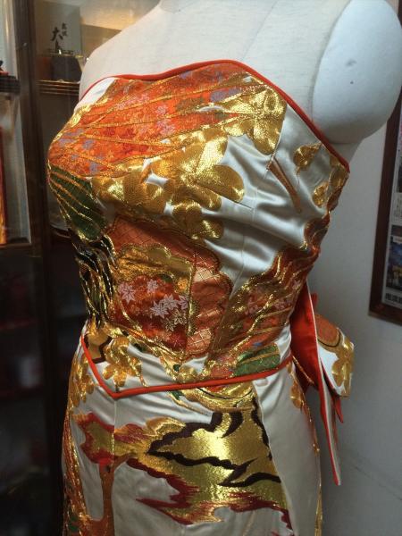 Kimono Dress Beige Uchikake [Crane]46