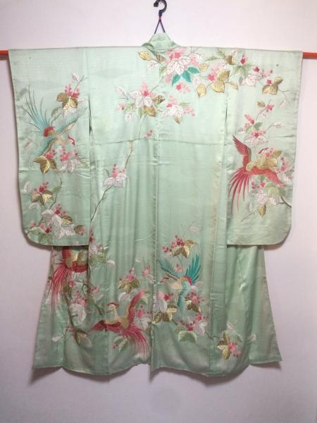 Kimono Dress Light green Furisode [Floral]26