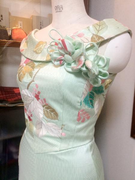 Kimono Dress Light green Furisode [Floral]25