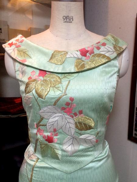 Kimono Dress Light green Furisode [Floral]9