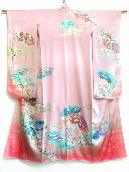 着物ドレス ピンク 振袖・帯 [花、扇]33