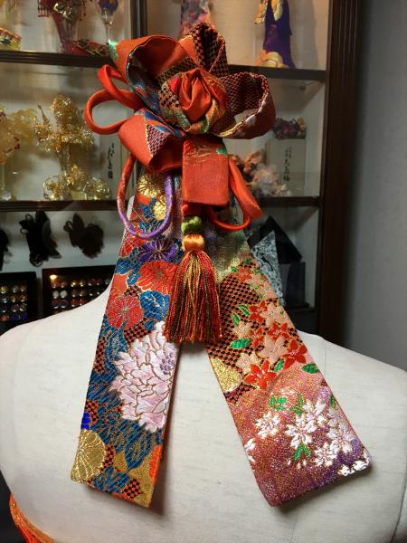Kimono Dress Orange Uchikake [Bird,Floral]20