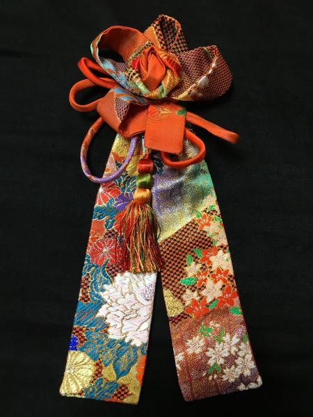 Kimono Dress Orange Uchikake [Bird,Floral]24